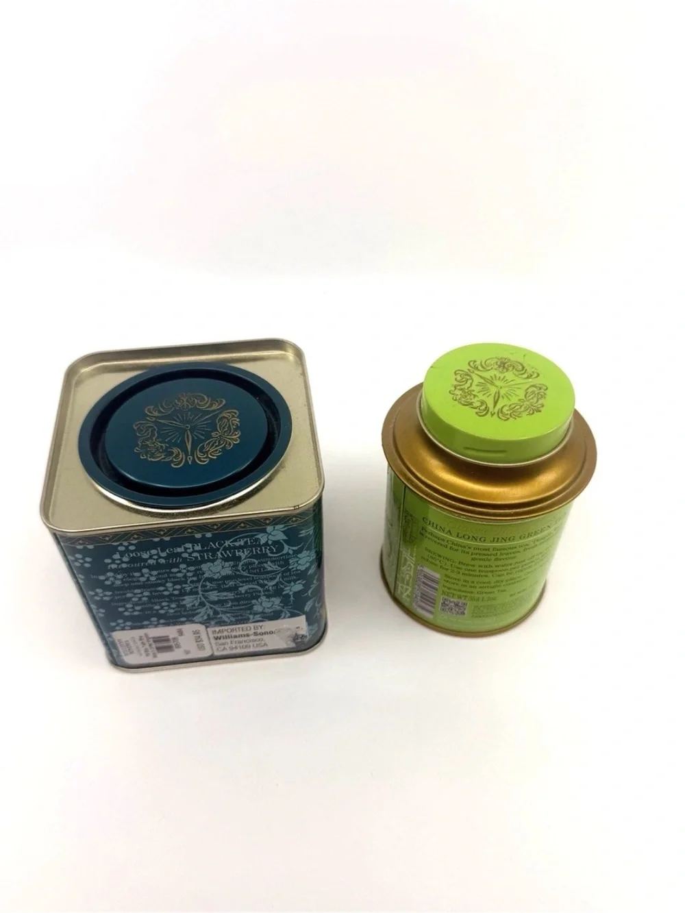 Lot Six Tea Tins Empty Decorative Great For Crafts Or Storage - Fortnum -